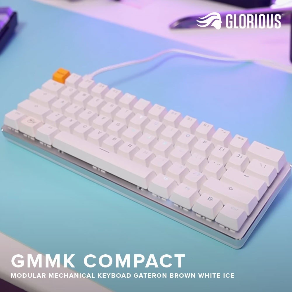 Glorious Modular Mechanical Keyboard Compact Gateron Brown White Ice ...