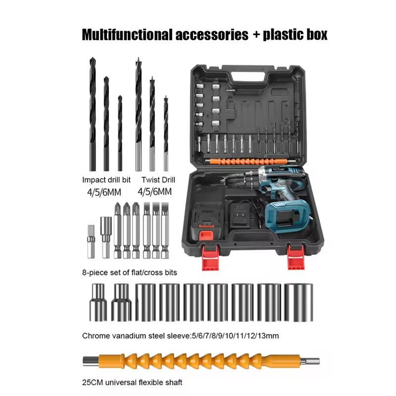 REAIM Cordless Drill Impact Drill Heavy Duty Hammer Drill Screwdriver ...
