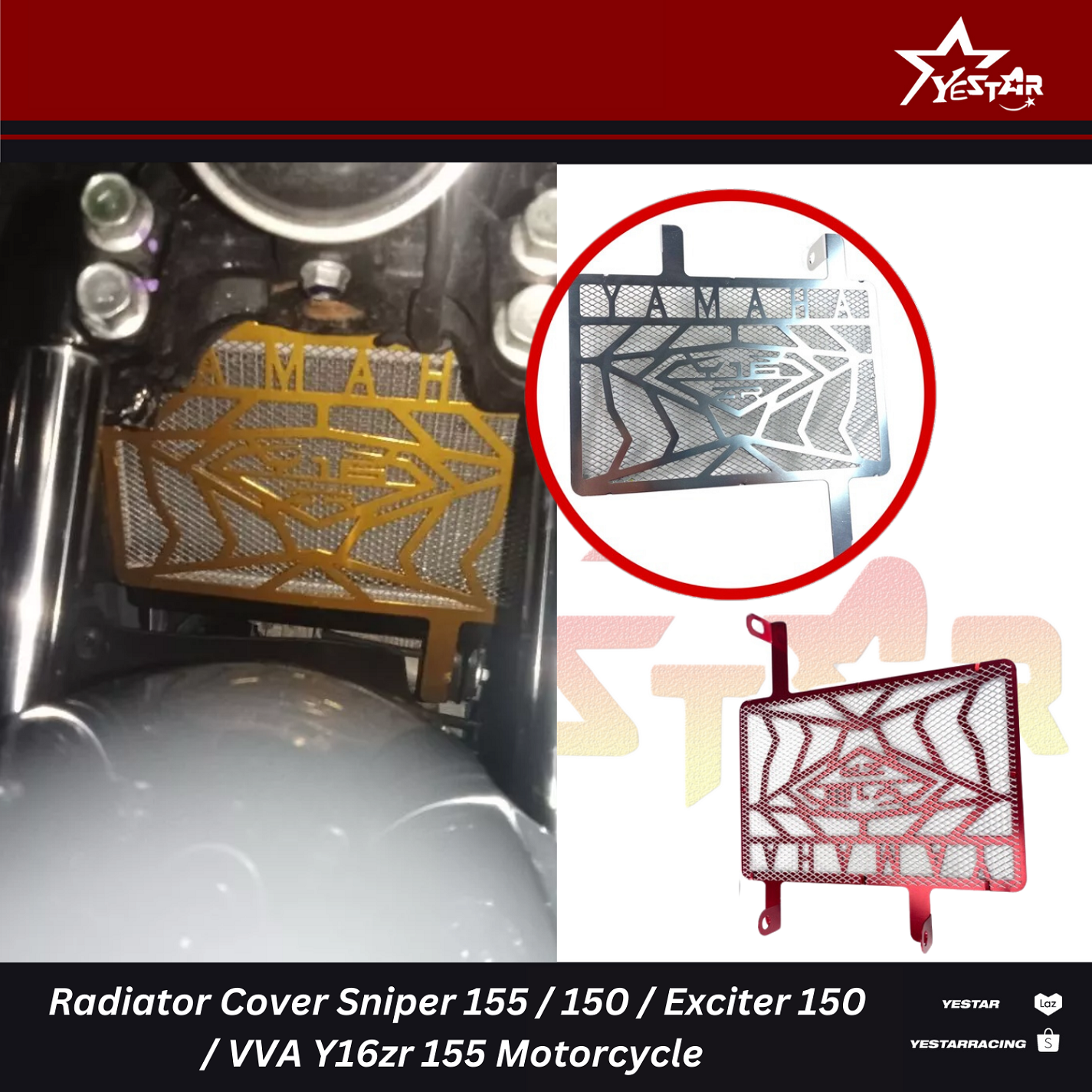 1 PC COD Sniper 155 / 150 / Exciter 150 / VVA Y16zr 155 Radiator Cover ...