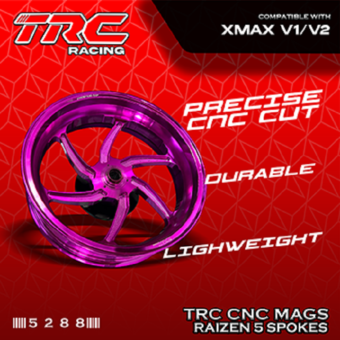 TRC XMAX 300 V1/V2 CNC RAIZEN 6 SPOKES MAG WHEELS (3.5*15 F x 4.0*14 R ...