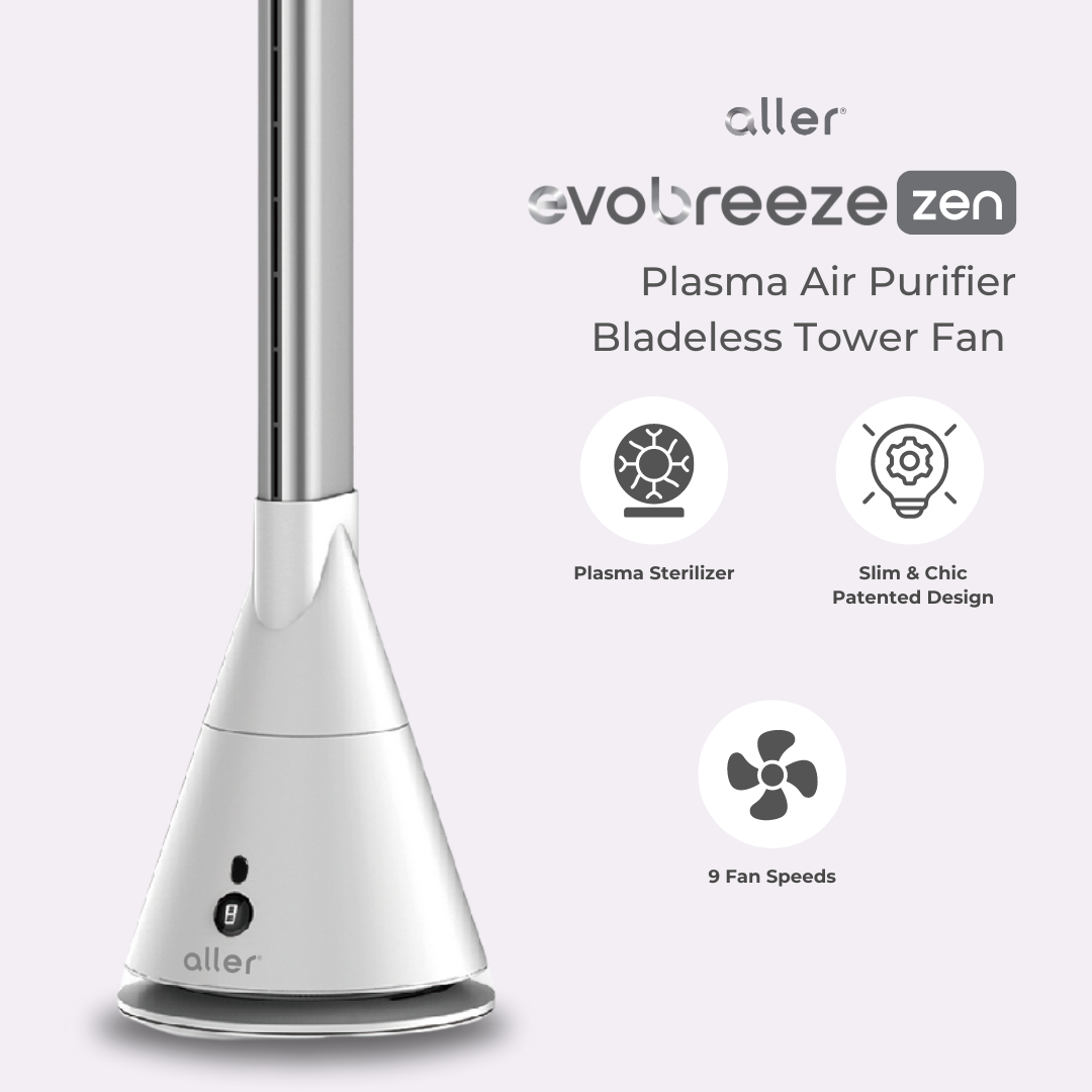Aller Evobreeze Zen Plasma Air Purifier Bladeless Tower Fan | Shopee ...