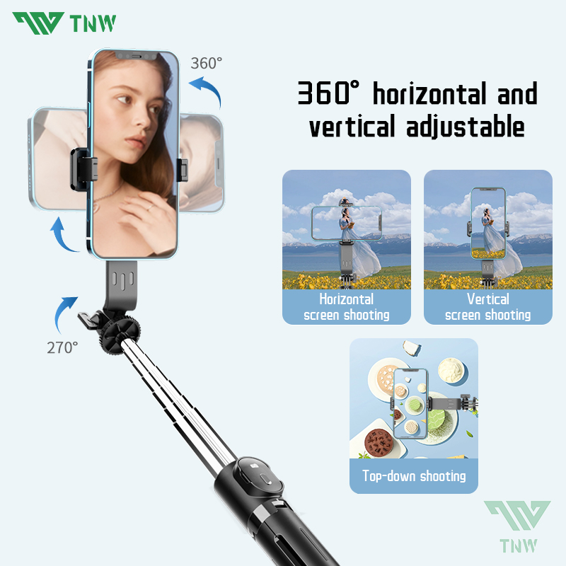 Selfie Stick Plus Tripod Stand With Light And Remote Bluetooth Click