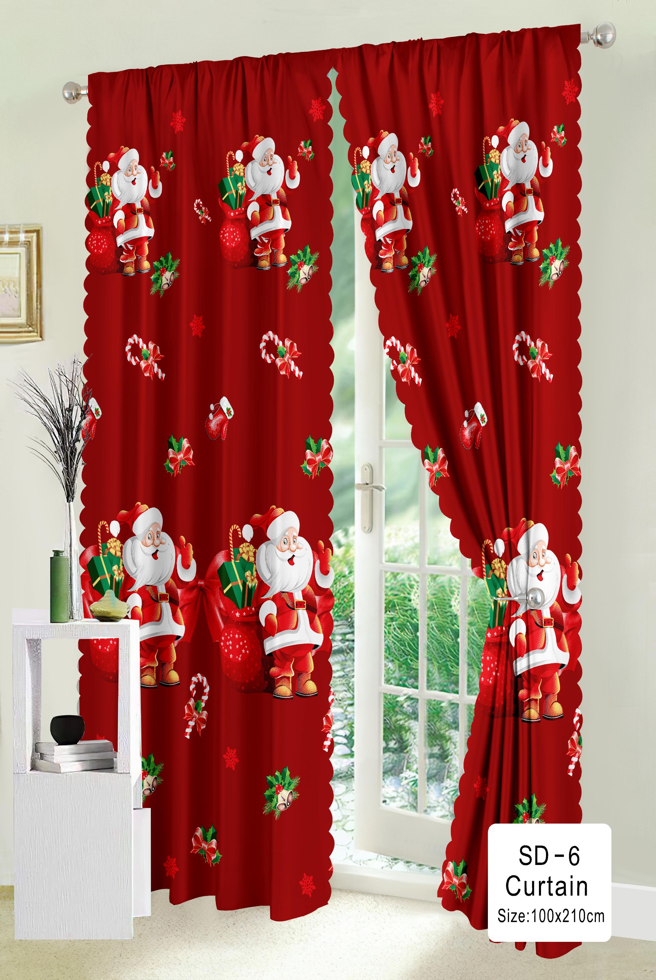 MIYU Christmas Curtain for Window Christmas Party Decorations Kurtina ...