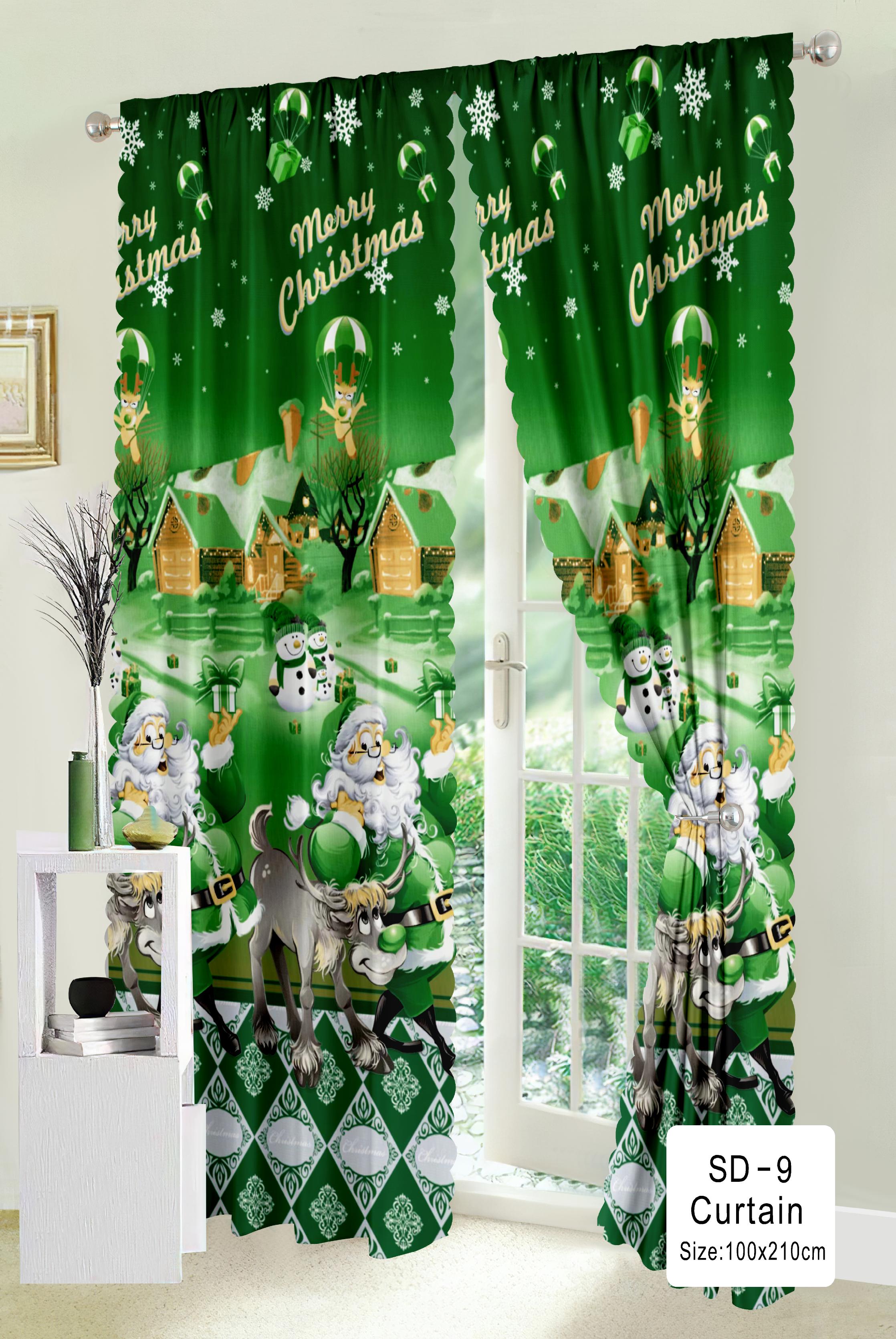 MIYU Christmas Curtain for Window Christmas Party Decorations Kurtina ...