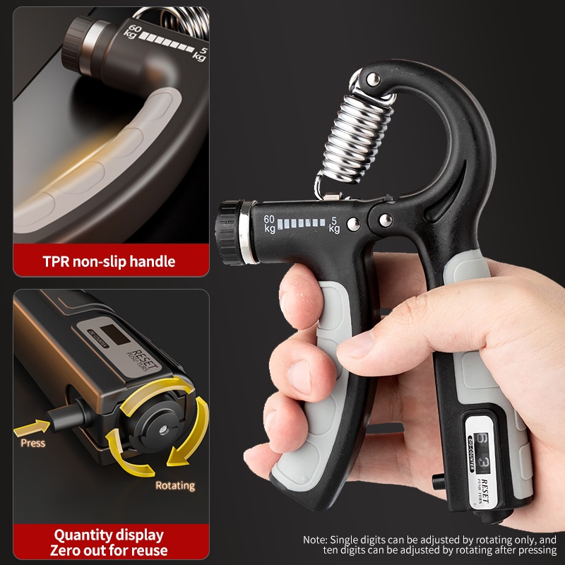 5-60kg grip R-shaped adjustable and countable grip strength exercise ...