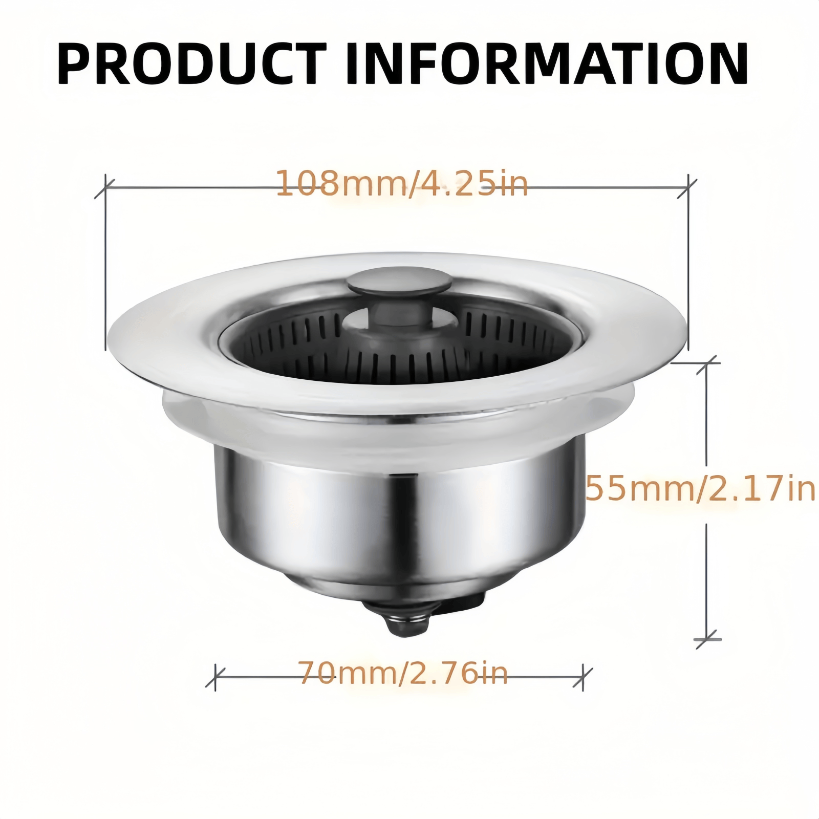 1Pcs Sink Drain Filter Bounce Core-Odor&Leak Prevention,Dishwashing ...