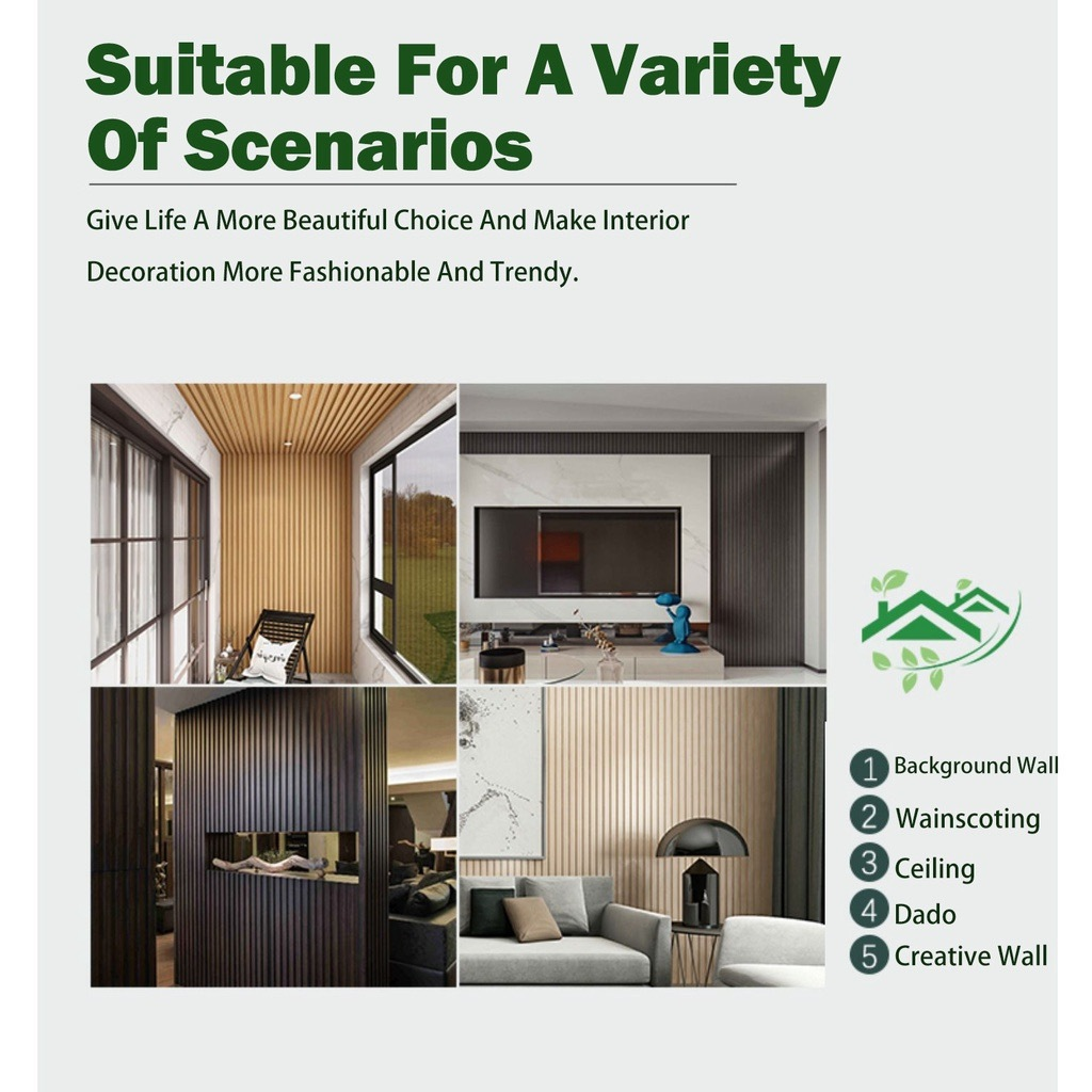 WPC Wall Panel Board Sticker 3D Grille Design Ecological TV Background