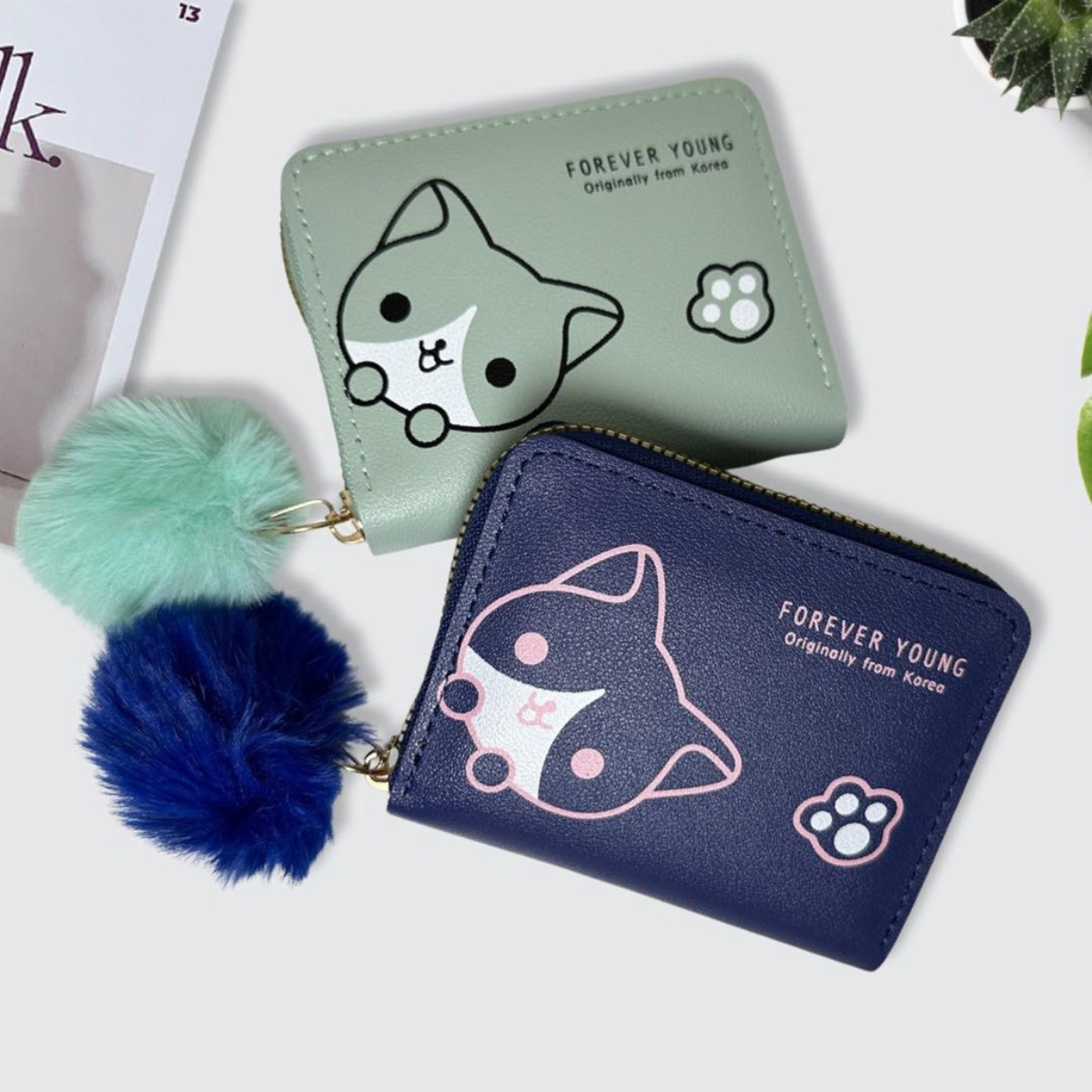 SY #6113 New coin wallet short zipper card bag student girl cartoon ...
