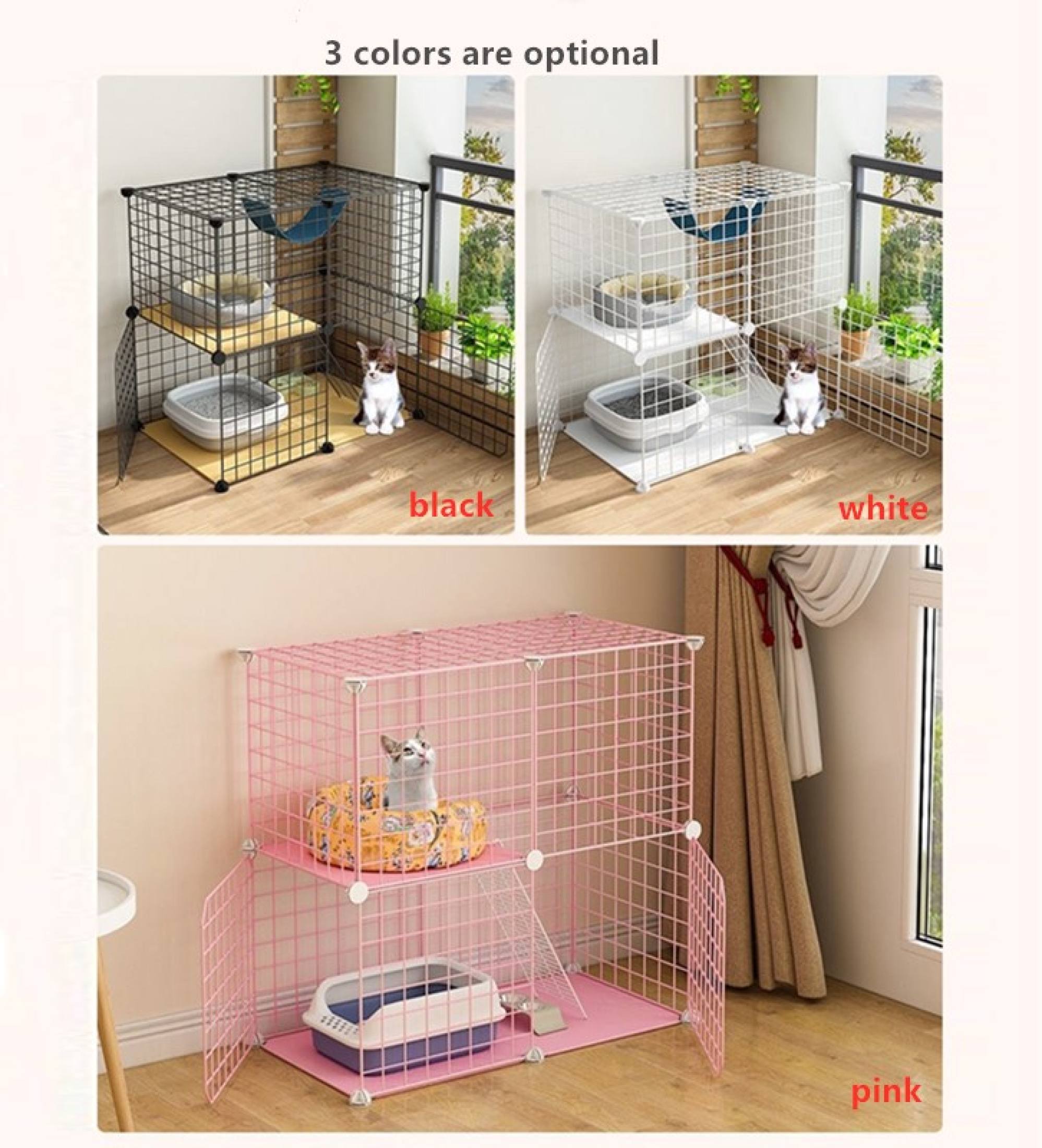 DIY Pet Cage Dog Pen 4 Layers Free Splicing Cat Cage Rabbit Cage Multi