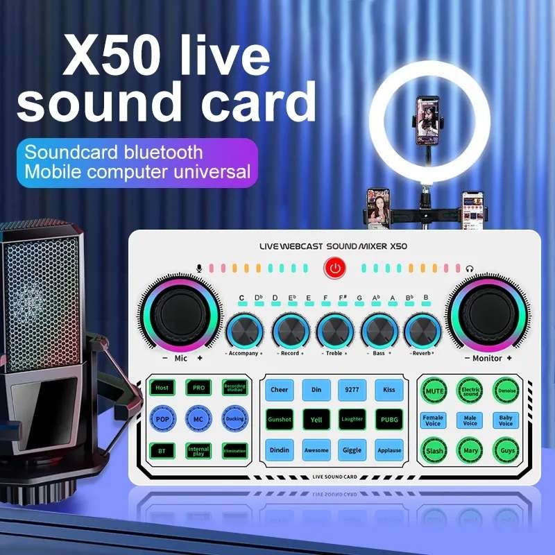 X50 Professional Recording Studio Sound Cards USB Sound Card Live ...