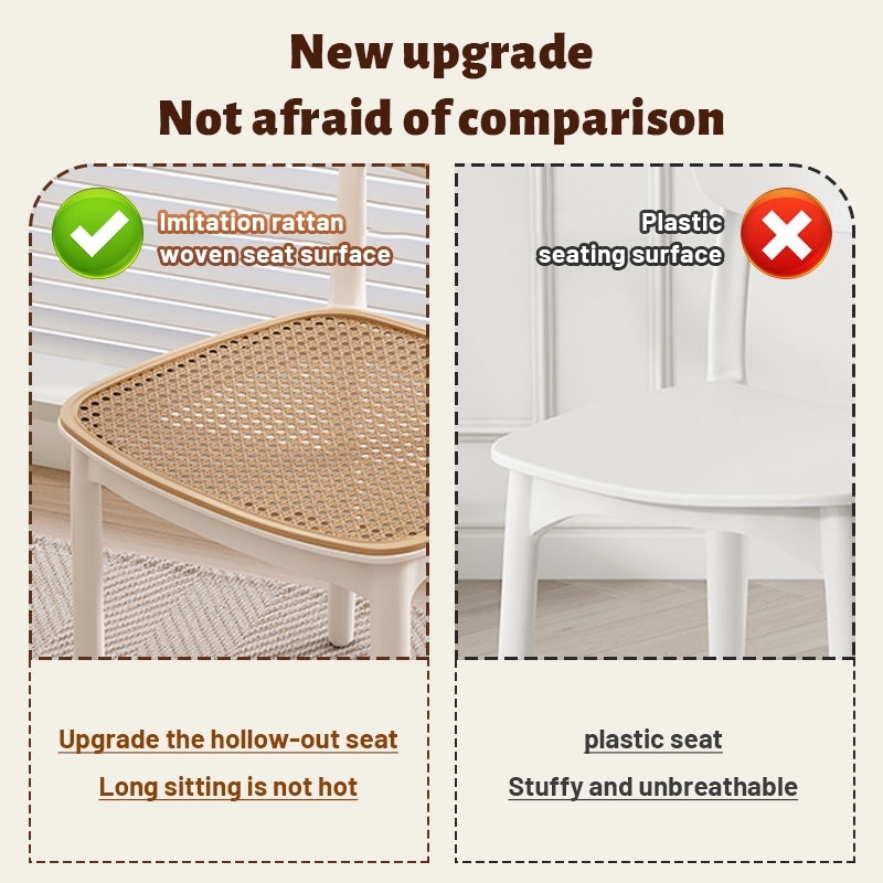 Nordic Rattan Chair Dining Chair with Backrest and Armrests Uratex ...