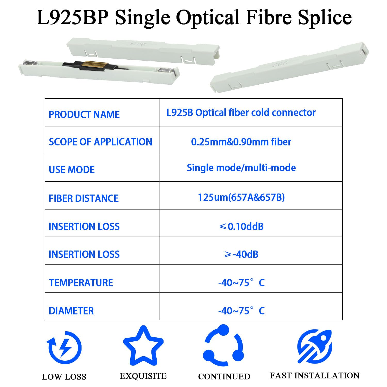 ALLAN Bare Optical Fiber Cold Connector Drop Cable Splice Fiber