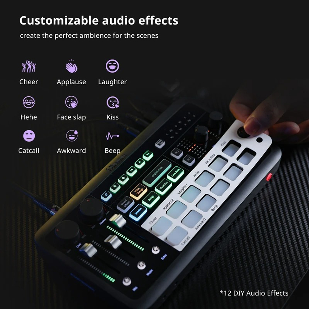 Ulanzi AX01 All-in-One Audio Mixer with Individual Controls, 12 DIY ...