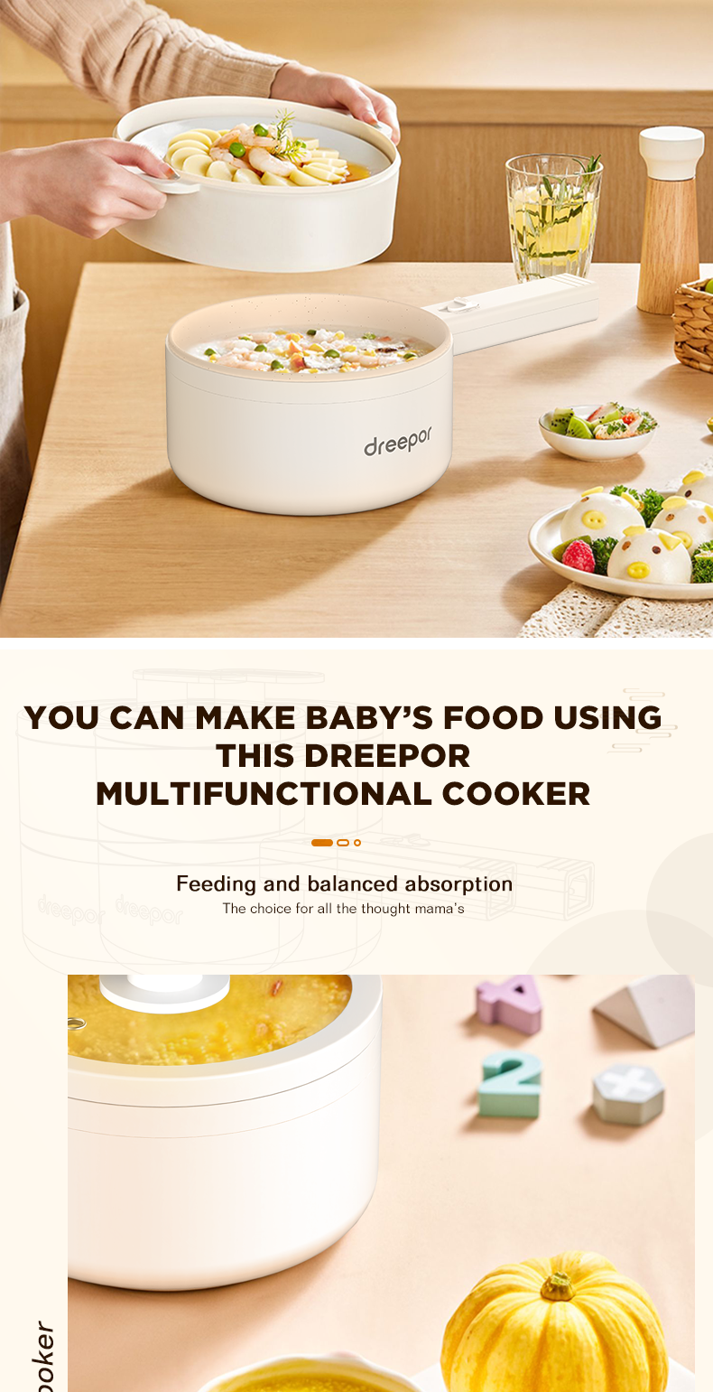 DREEPOR X Electric Cooker Rice Cooker Mini Small Multifunctional Cooker ...