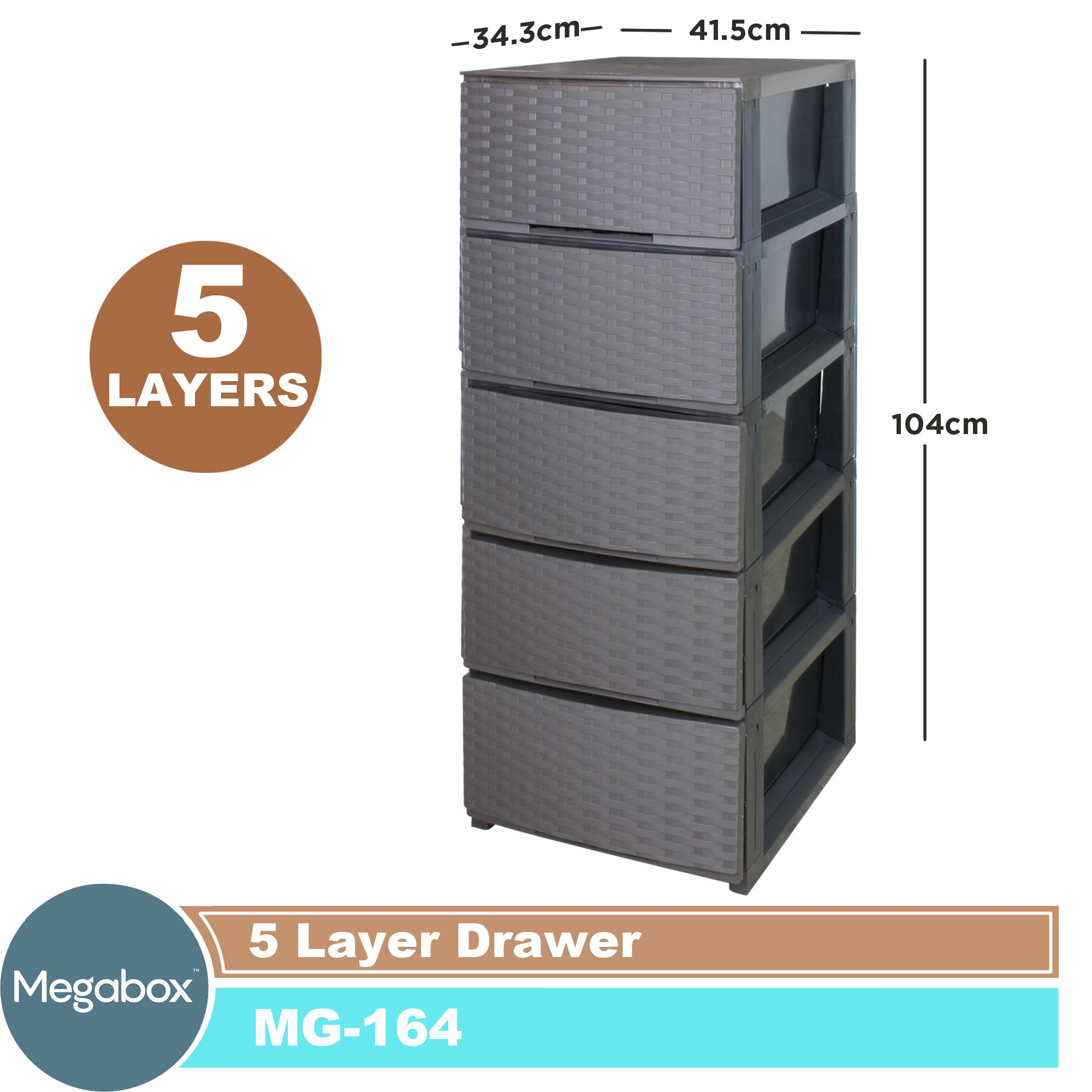 Megabox MG-164 (5 Layers Slim Drawer Boho Series ) | Shopee Philippines