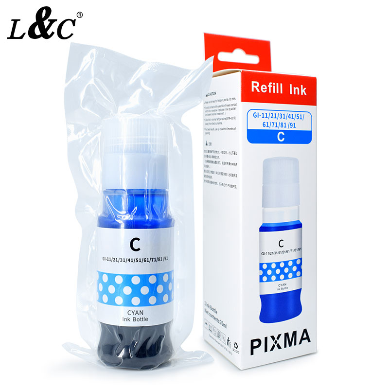 L&C 71 Refill Ink Dye Ink for Canon Printer G1020 G2020 G2021 G3020 ...