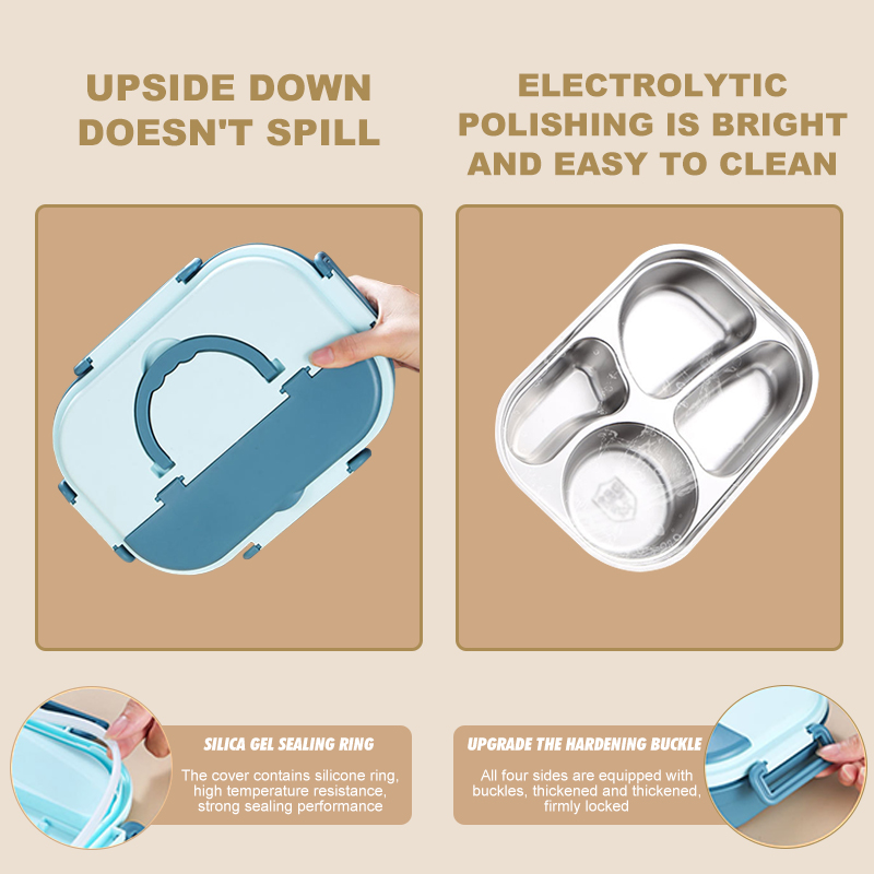 304 Stainless Steel Insulated Lunch Box With Soup Bowl Leak-Proof Bento ...
