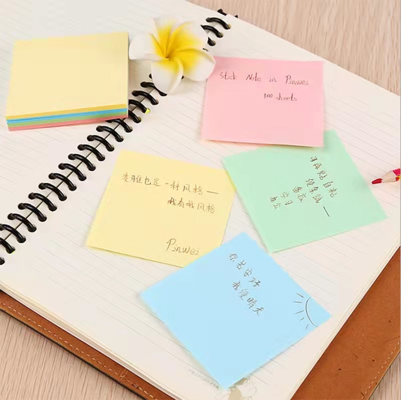 100 Sheets/Packet Of Sticky Notes Square Mixed Color Record Label ...