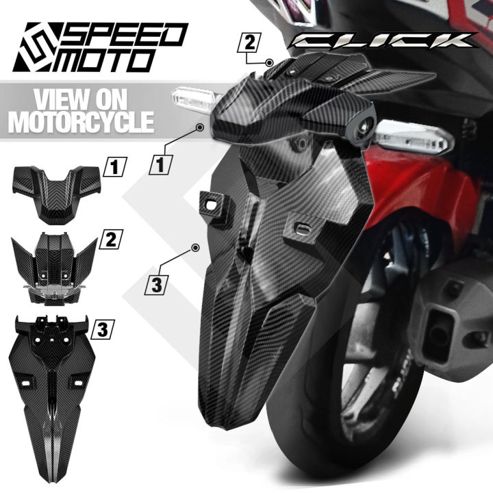 MOKOTO HONDA CLICK V2 / V3 REAR FENDER COVER GARNISH 3 IN 1 SET CARBON ...