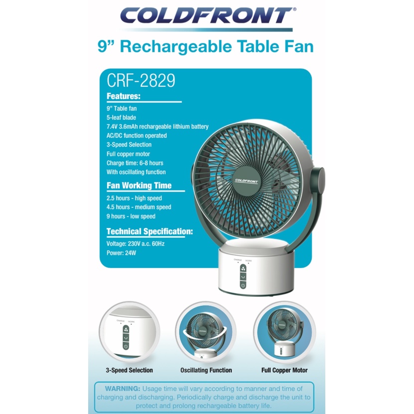 Coldfront by Tough Mama CRF-2829 + NTMDF16-3 BUNDLE Desk Fan Heavy Duty ...