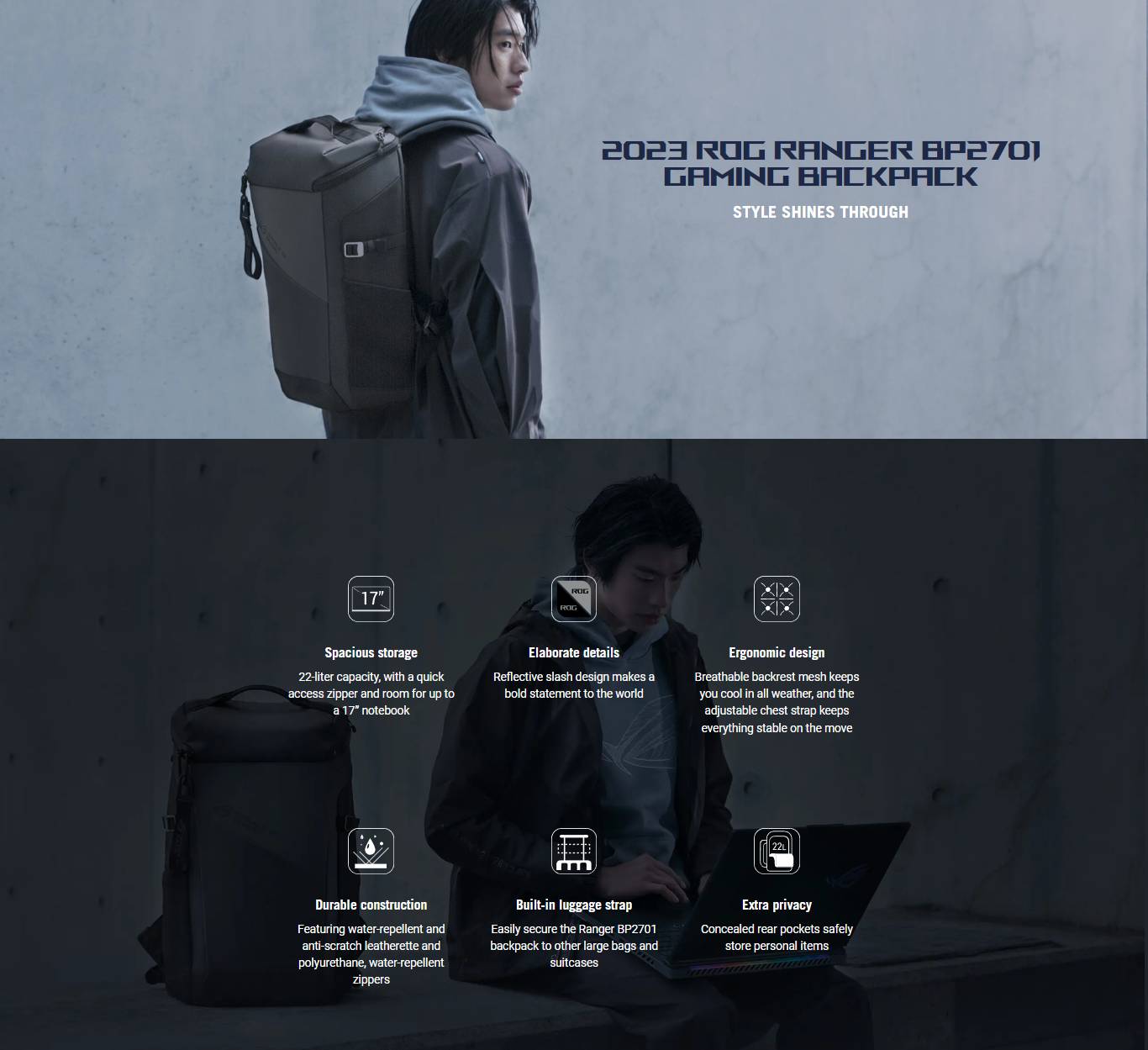 Ranger Backpack Asus Rog Ranger Bp2701 ASUS ROG Ranger BP2701 22L