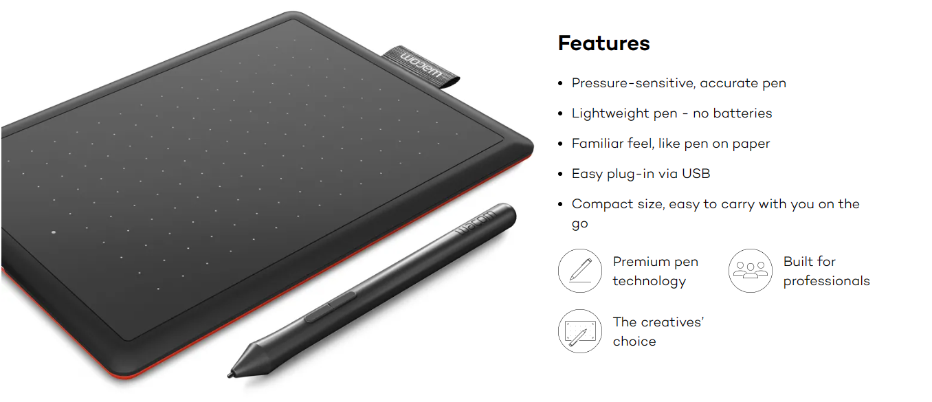 Wacom CTL-472 Graphic Drawing Pen Tablet Small One by Wacom - Main Image