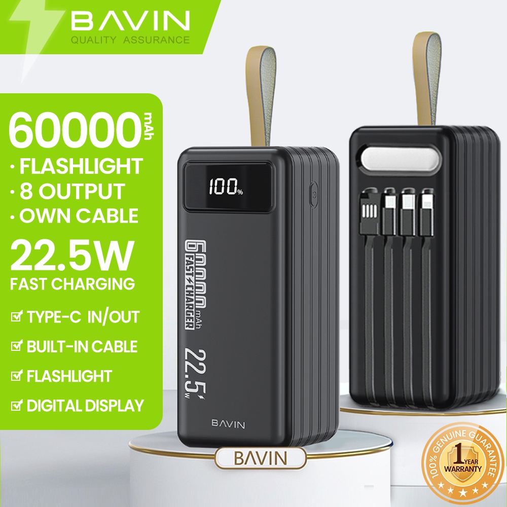 BAVIN PC053 PC033 22 5W 60000mAh Fast Charging Heavy Duty Powerbank W