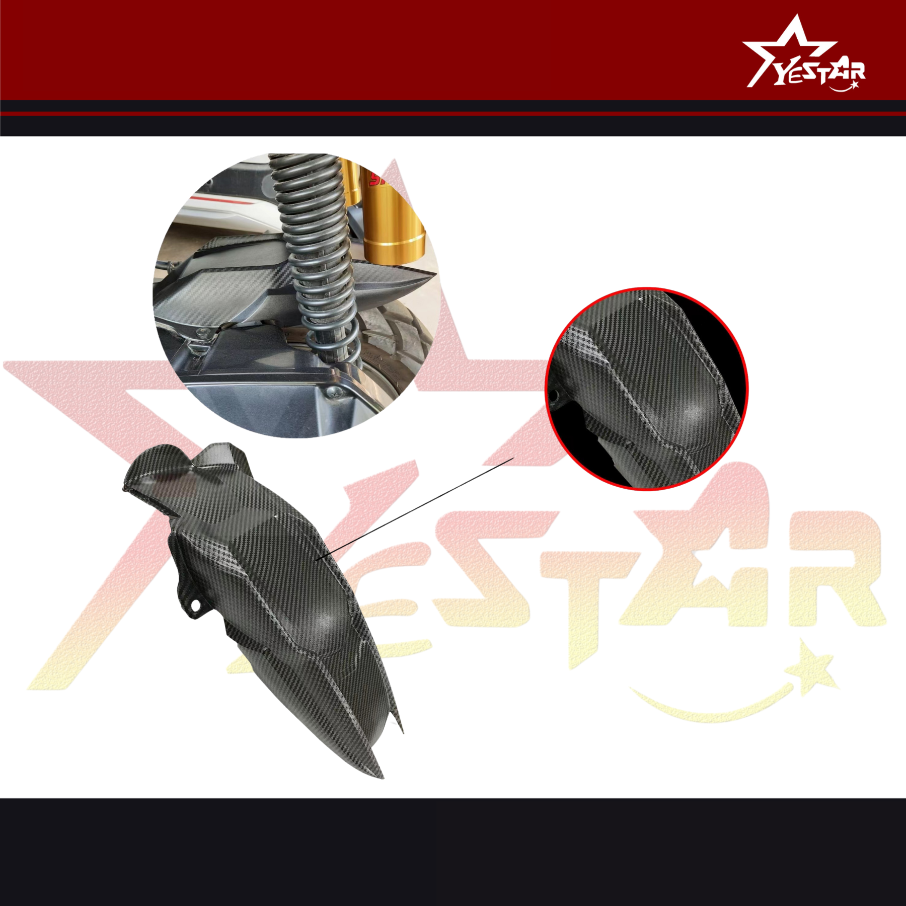 Yestar PH Tire Hugger Mud Guard Rear Fender For Honda ADV 150 2019 2021 ...
