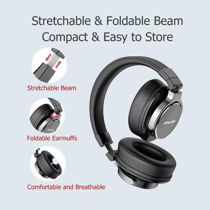 Awei A710BL Headphones Over Ear Noise Cancelling Bluetooth Headphone ...