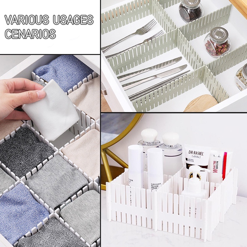 1Pc Drawer Divider Adjustable DIY Partition Drawer Free Combination ...