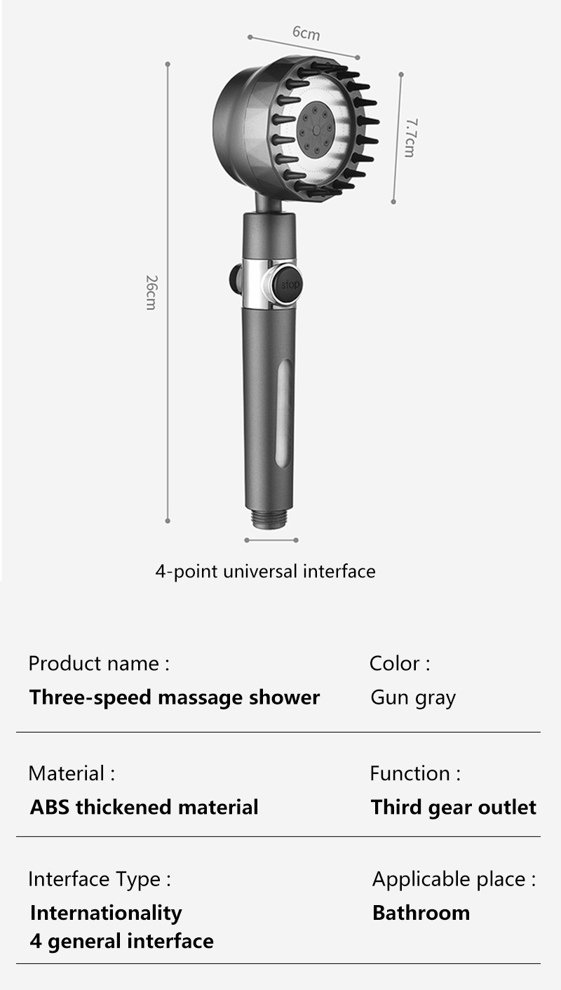 MANUYAMA Shower Head With Hose Set High Pressure Bathroom Shower 3 ...
