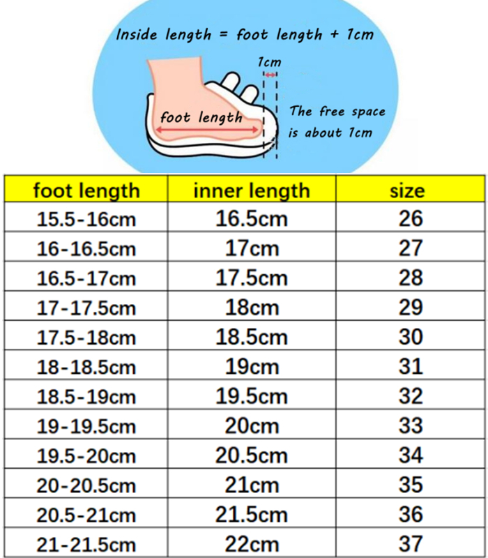 Euro Size Kids Shoe Size In Eu 21 Cm To Shoe Size Anti Slip