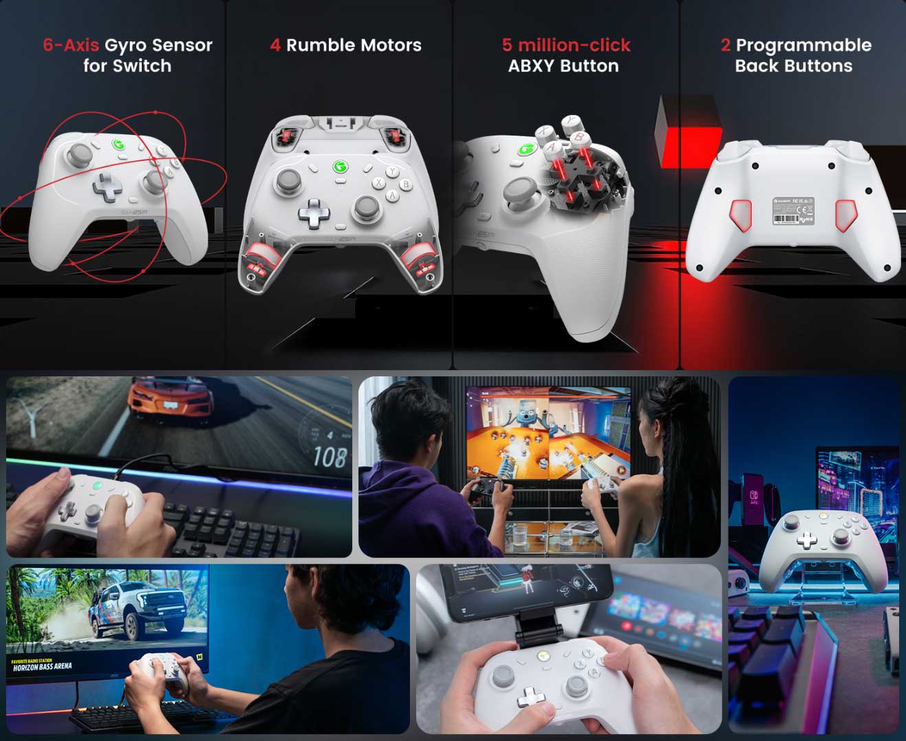 Gamesir T4 Cyclone Pro Multi-Platform Wireless Gamepad With Hall Effect ...