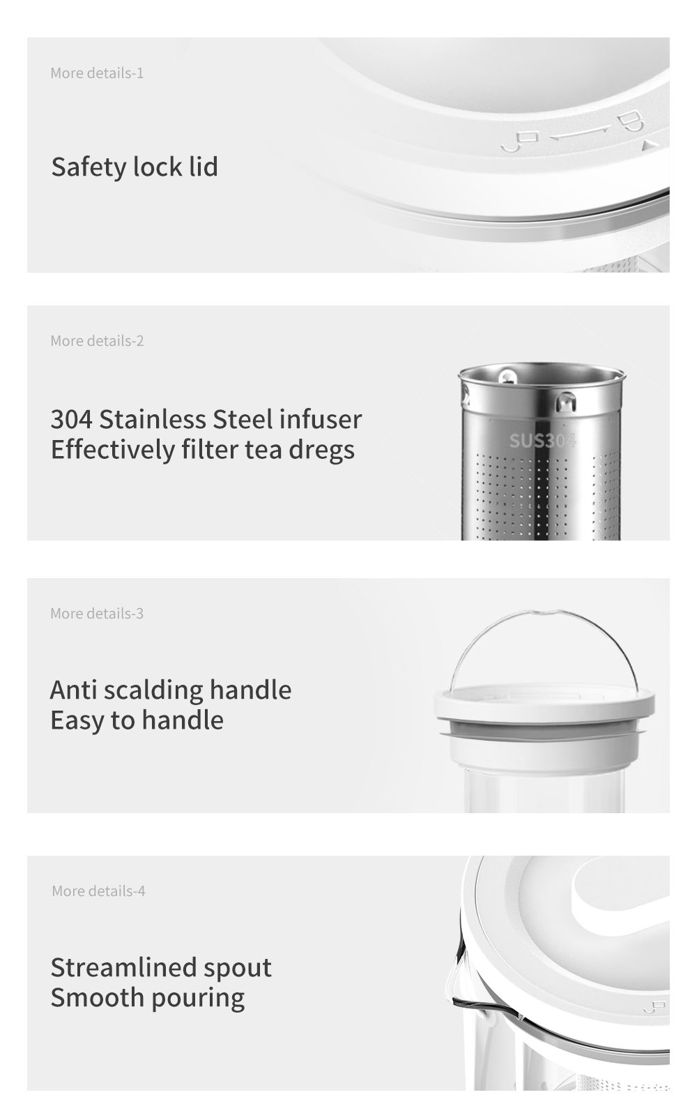 Simplus Health Pot Electric Water Kettle 1.5L (Portable Multi Cooker ...