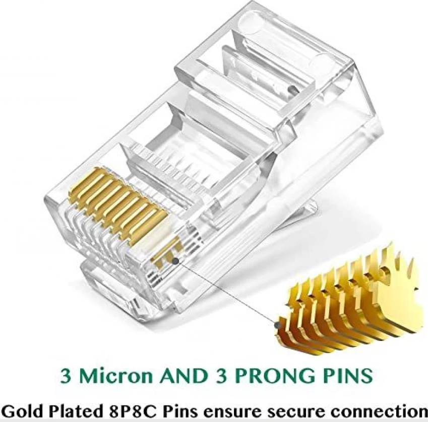 CAT5 RJ45 50pcs -100pcs Connector 8P8C Modular Ethernet Cable Header ...