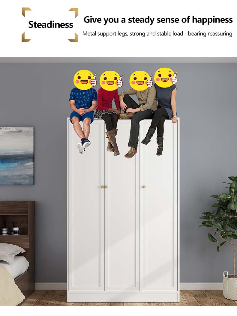Wardrobe bedroom sliding door simple solid wood locker economical large ...