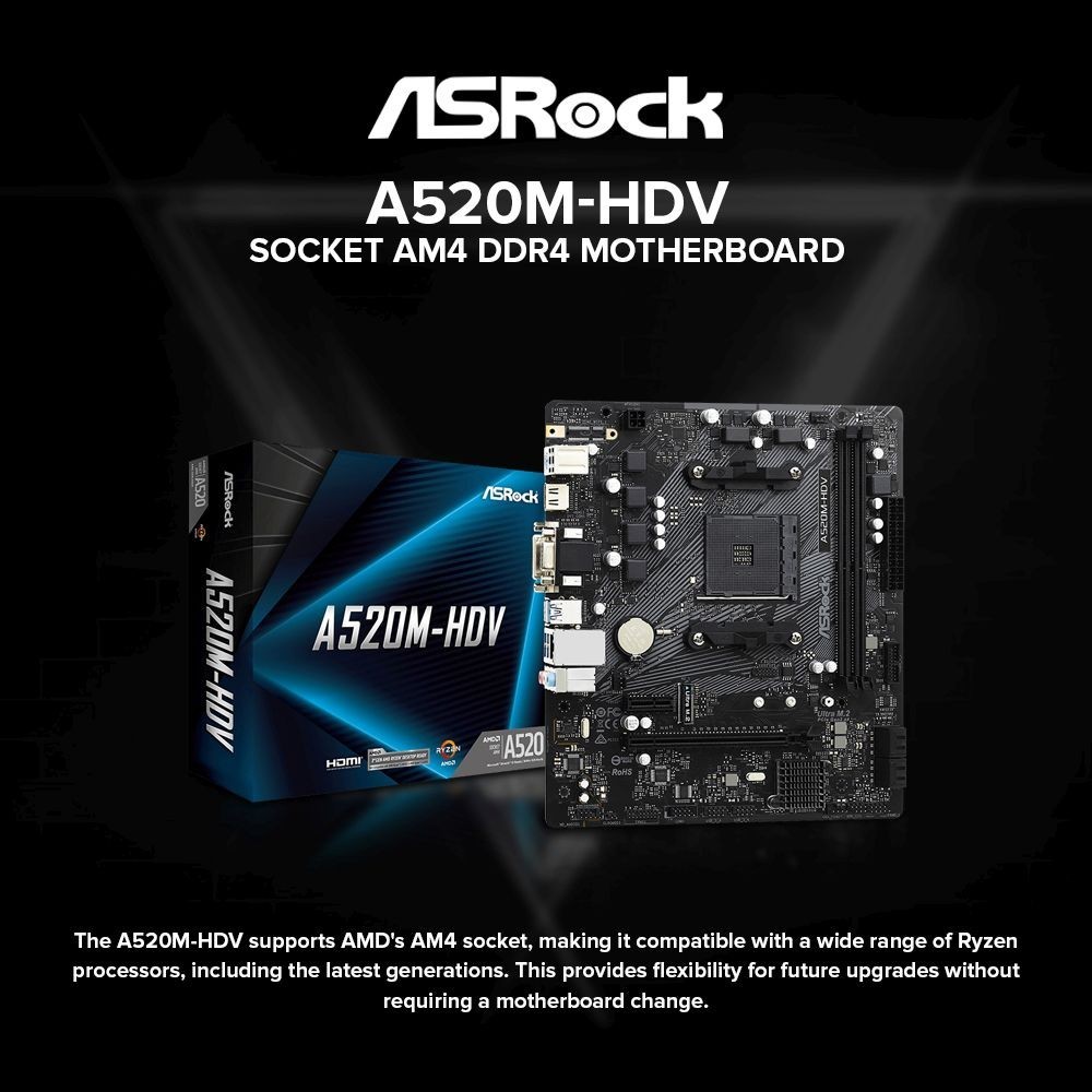 ASRock A520M Phantom Gaming 4 - Carte mère - | Muséericorde