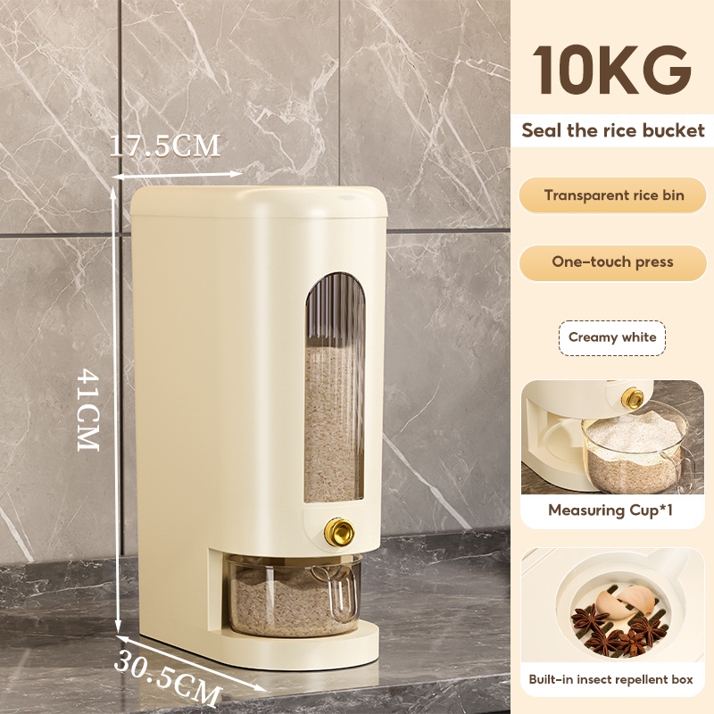 Automatic Rice Dispenser Storage Kitchen Rice Storage Container Push ...