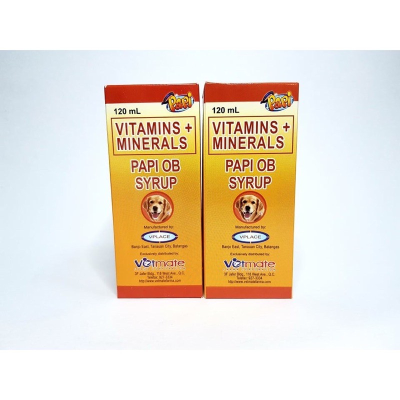Free Syringe 3cc 120ml Papi OB Vitamins + Mineral Pet Vitamins Syrup ...
