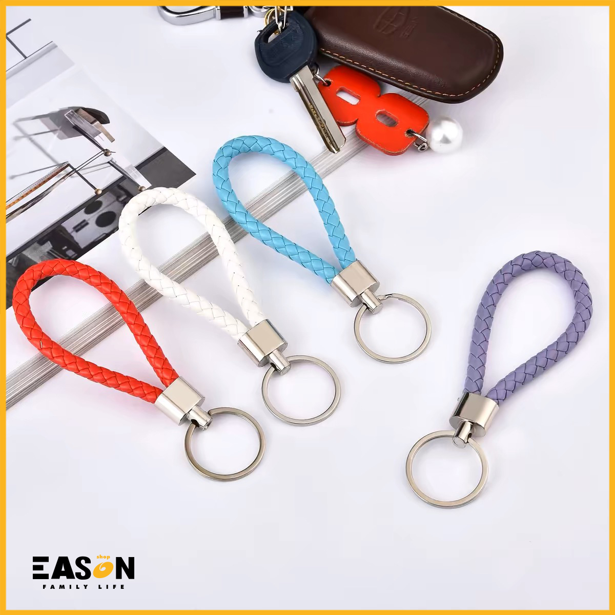 EasonShop COD Braided Woven Rope keychain DIY bag Pendant Key Chain ...