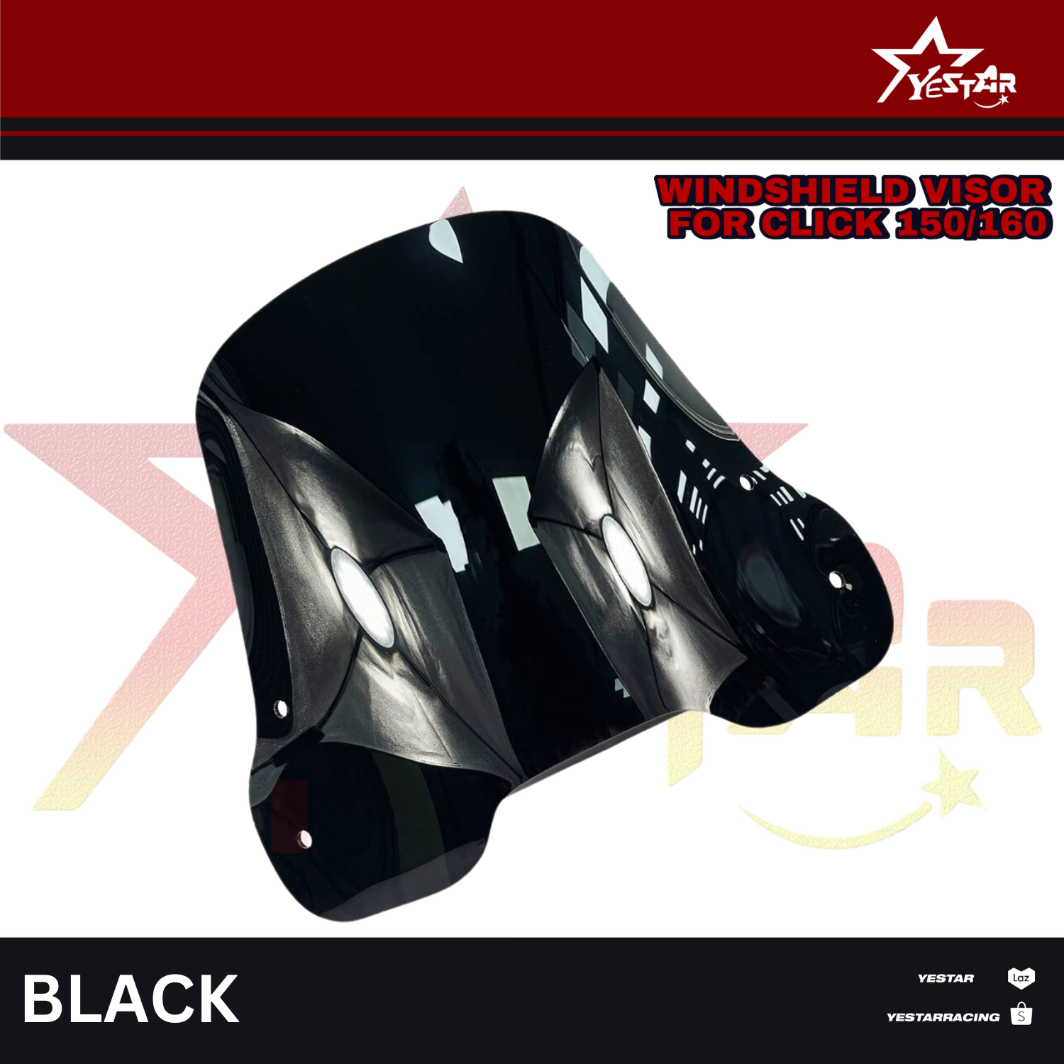 Yestar Windshield Visor Assembly for Honda Click 150/160 Motorcycle ...