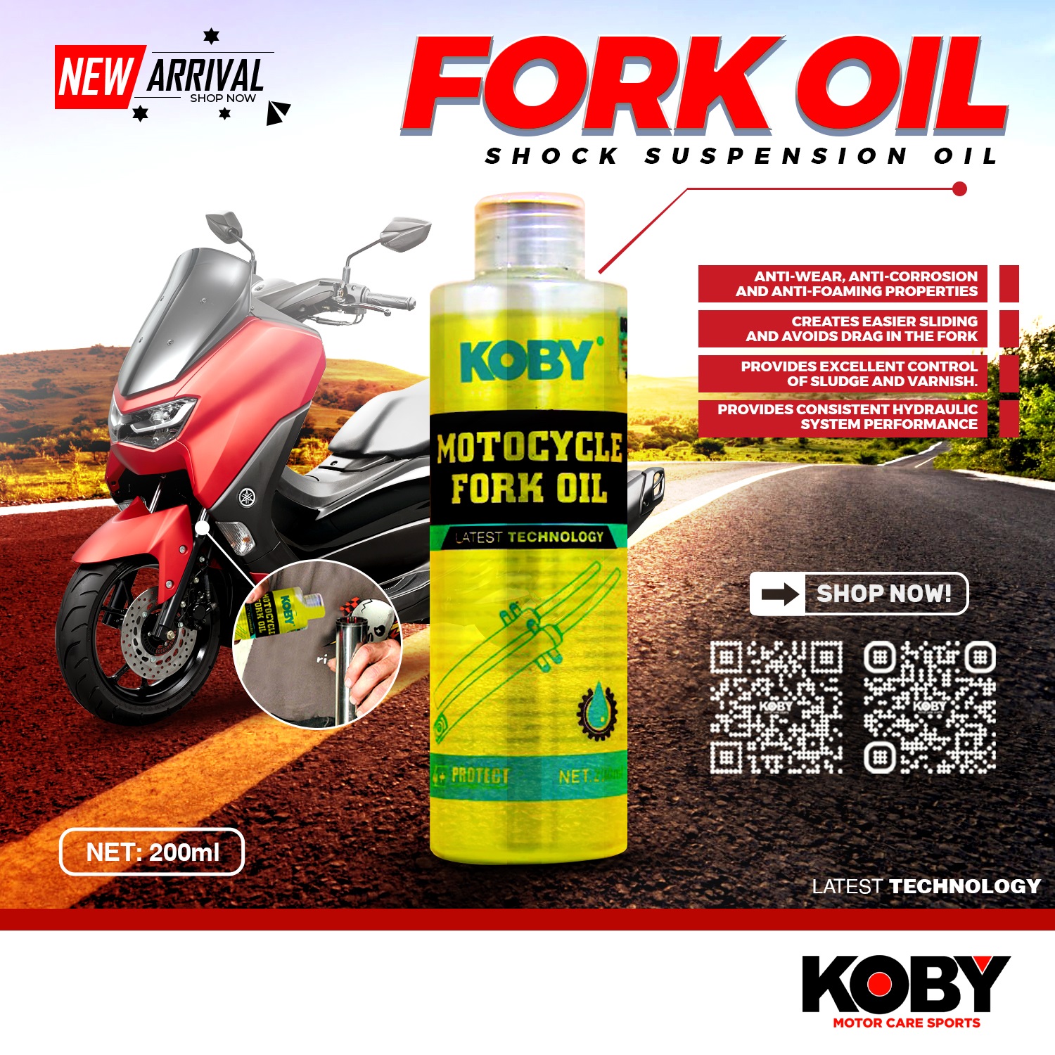 KOBY MOTORCYCLE FORK OIL 200ML | Shopee Philippines