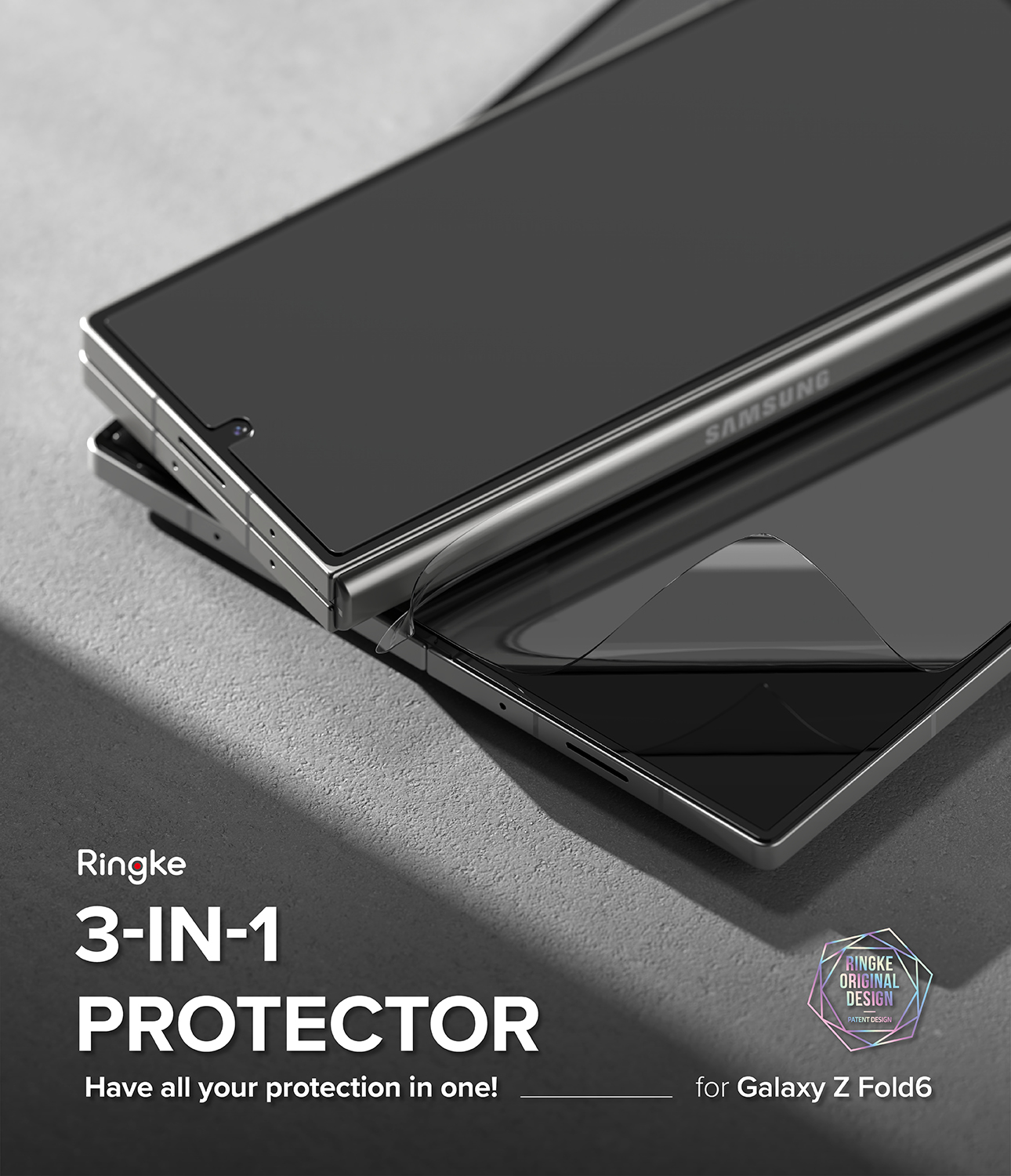 Ringke Z Fold 6 Screen Protector Set | 3-in-1 Front Back Hinge Film ...
