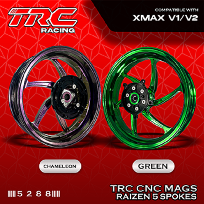 TRC XMAX 300 V1/V2 CNC RAIZEN 6 SPOKES MAG WHEELS (3.5*15 F x 4.0*14 R ...