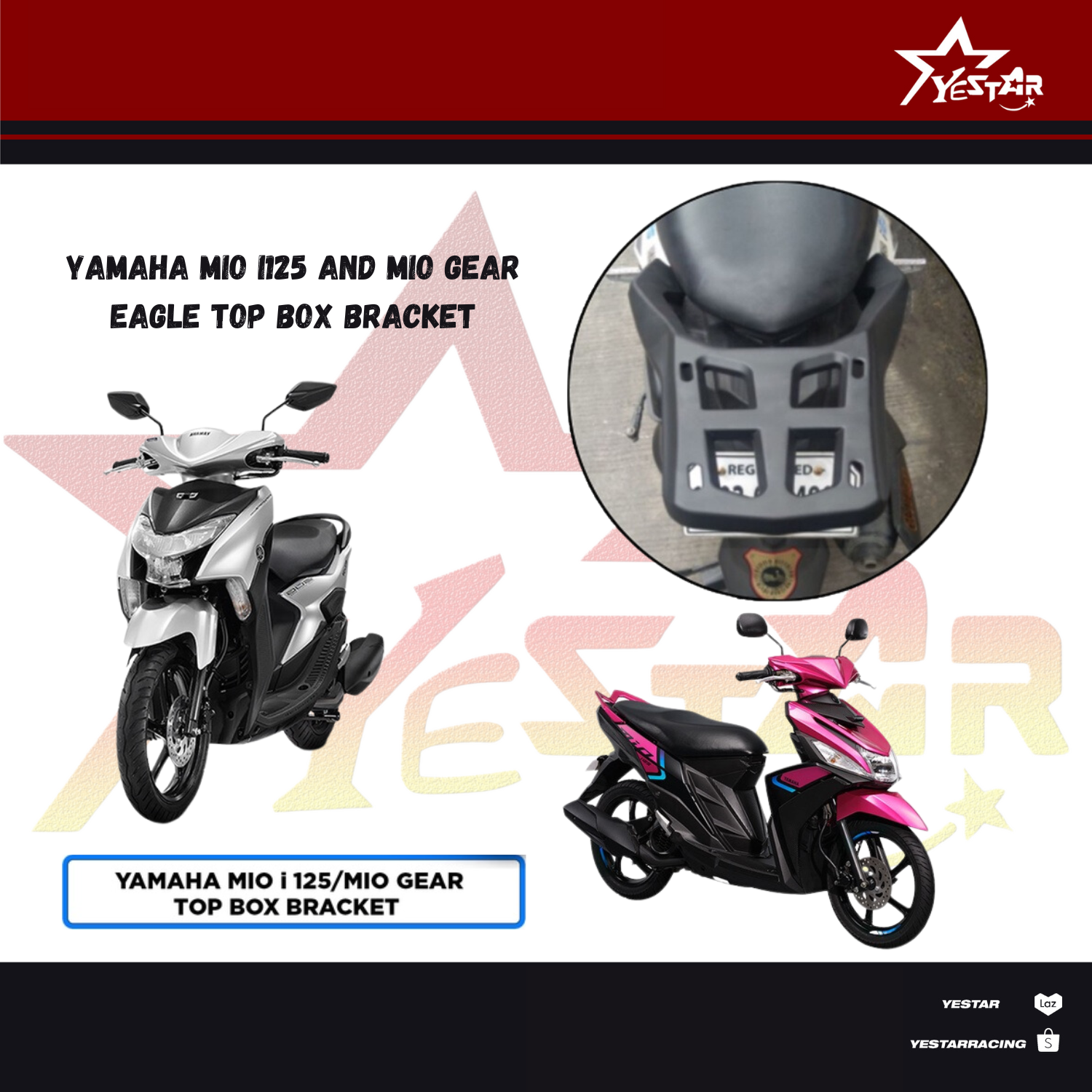Yestar 1 pc Yamaha Mio i125 and Mio Gear Eagle Top Box Bracket Heady ...