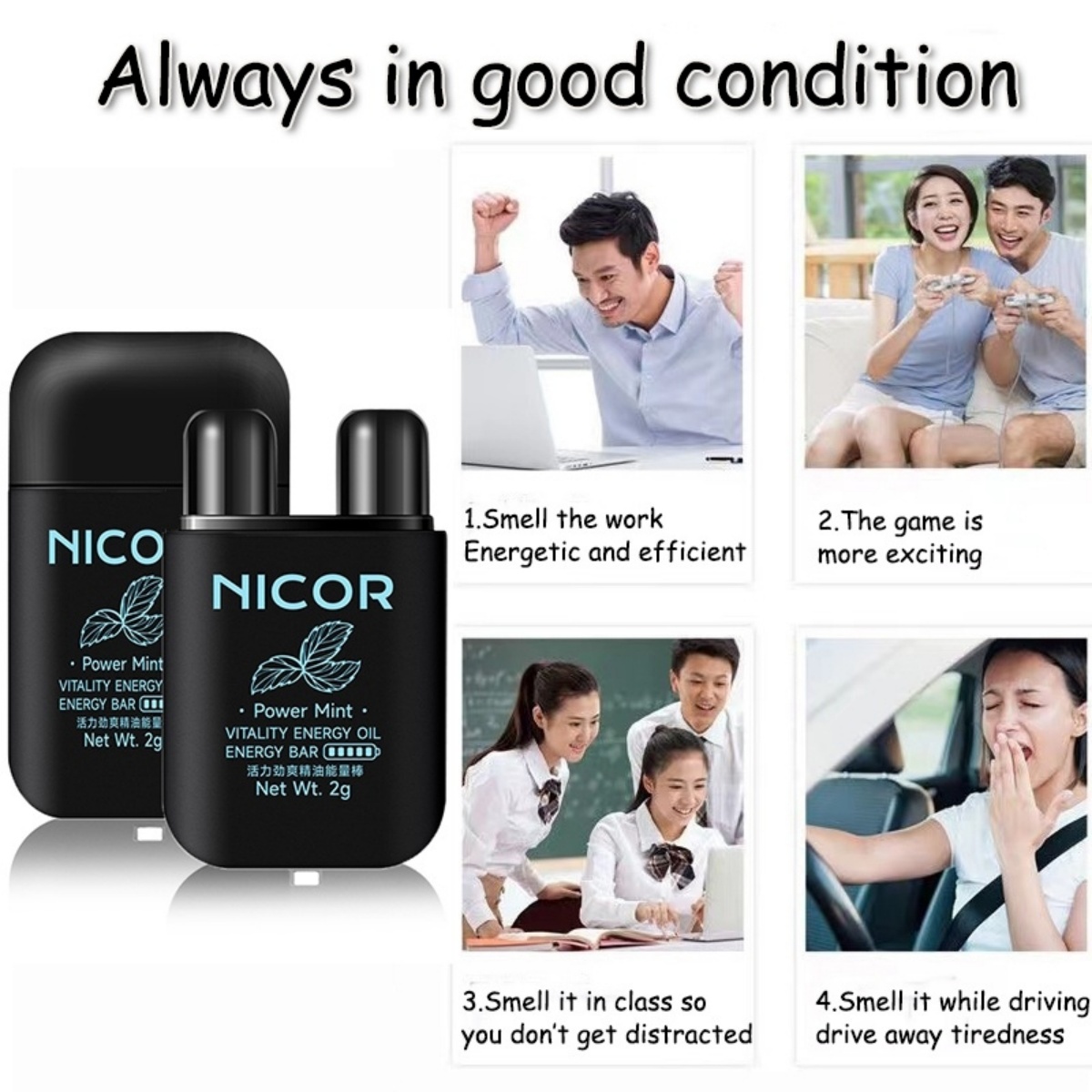 NICOR Cleansing Nasal Herbal Box Essential Double Hole Energy Bar ...