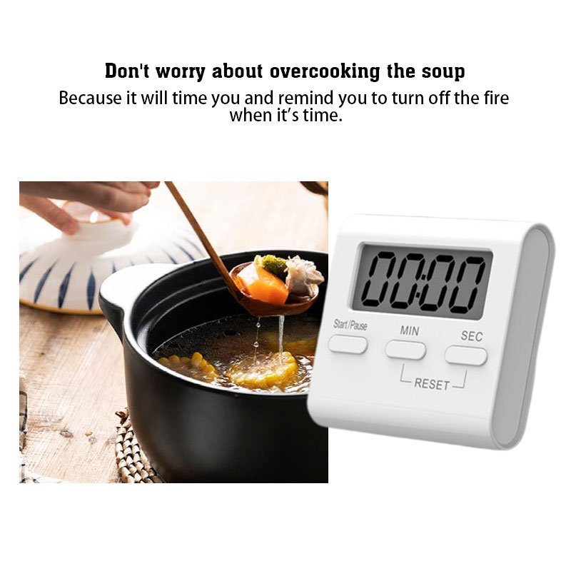LCD Digital Mini Electronic Timer Count Down Study Alarm Magnetic ...