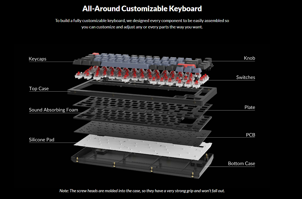 Keychron Wired Mechanical Keyboard V1 Frosted Black Fully Assembled ...