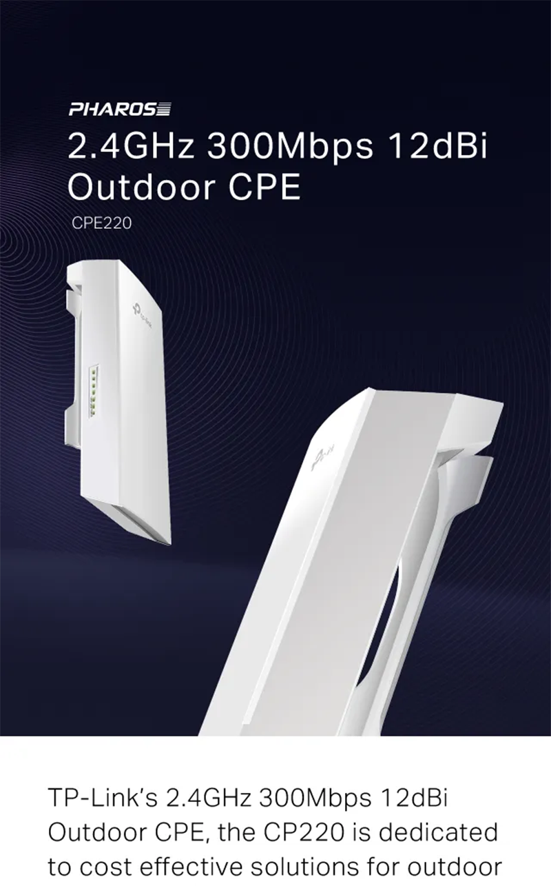 TP-Link CPE220 2.4GHz 300Mbps 12dBi Outdoor CPE Outdoor AP Repeater ...