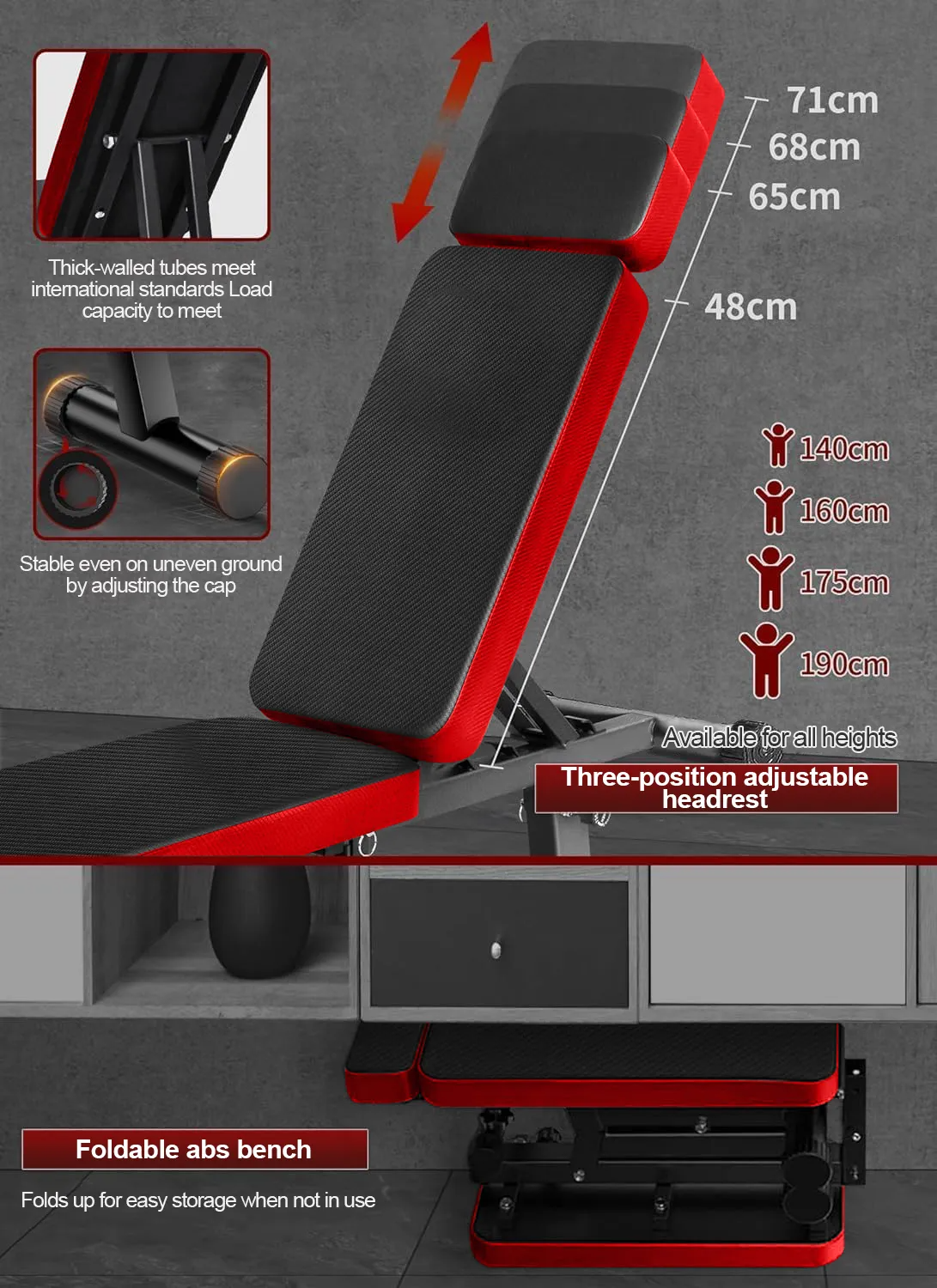 Exercise bench Adjustable bench barbell bench dumbbell weight bench ...